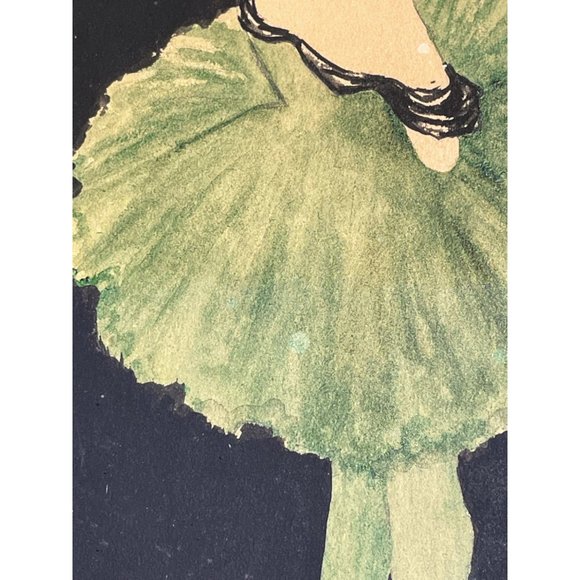 Antique 1904 Painting Can Can Show Girl Artist Signed Green - Picture 4 of 14